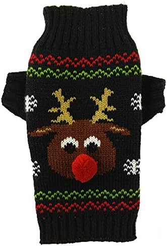 PETCARE Christmas Pet Dog Sweater Puppy Cat Winter Warm Clothes Reindeer Jumper Coat Apparel For Small Medium Large Dogs Sweatshirt (XX-Large