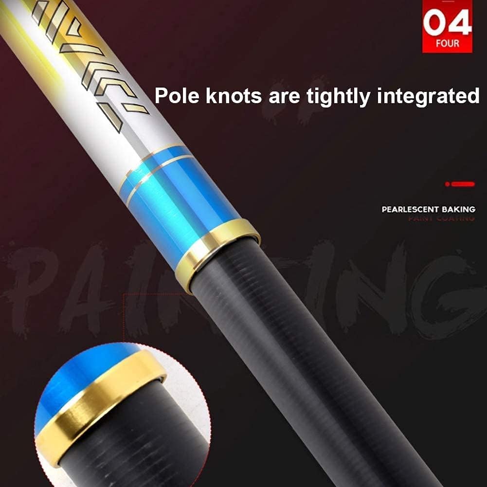 Canna da pesca telescopica, 8 m-12 m, in fibra di carbonio, portatile, design super duro per pesca alla carpa, attrezzatura da pesca leggera e resistente