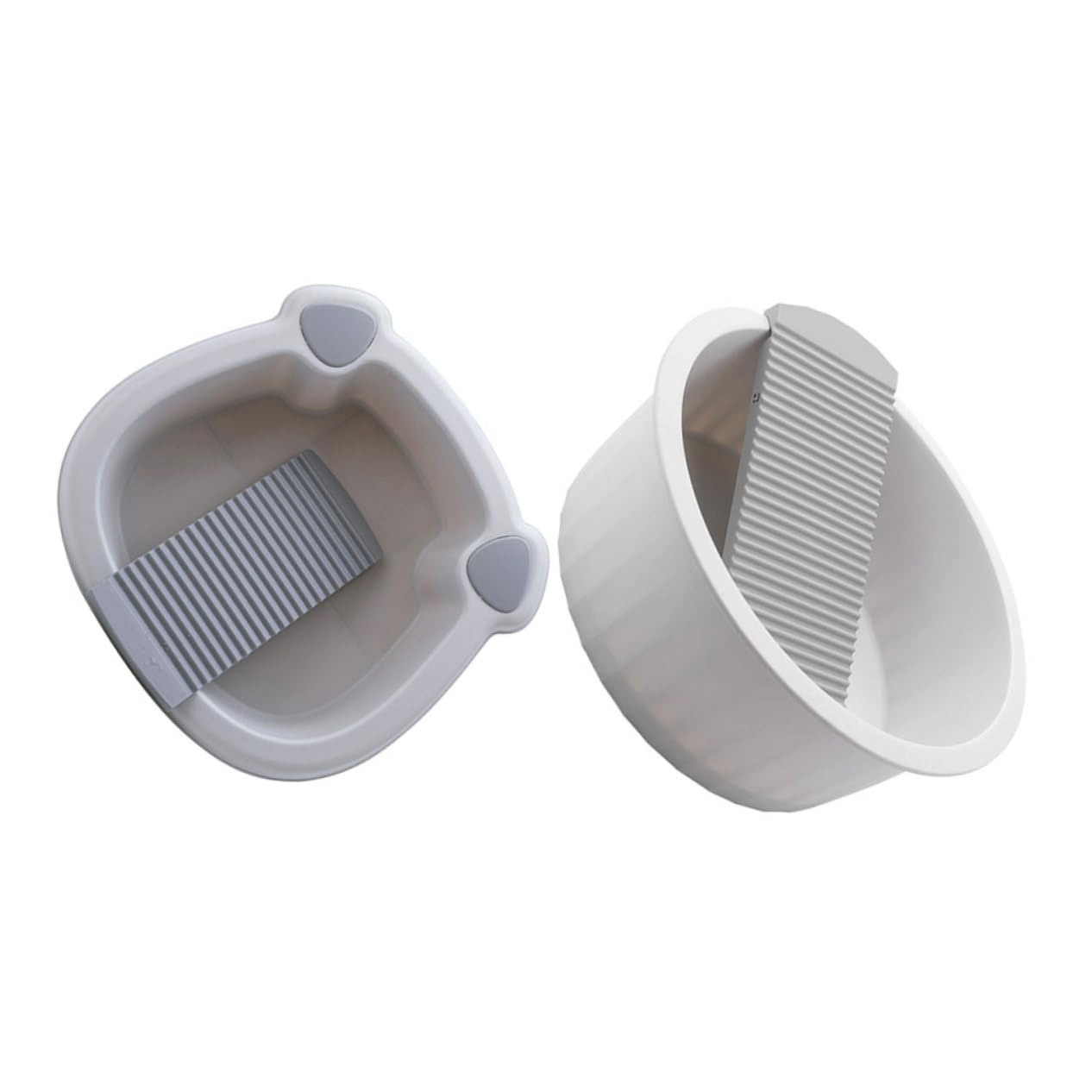 Vaguelly 2stücke Waschbecken Für Babykleidung Mit Waschbrett Tragbare Waschwanne Aus Kunststoff Rutschfeste Waschbrettbecken Für Zuhause Und Unterwegs Doppelbecken-design Für