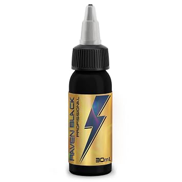 حبر الوشم الكهربائي Raven Black Tattoo Ink، سهل التوهج، 30 مل، وشم احترافي وصبغة مكياج دائمة