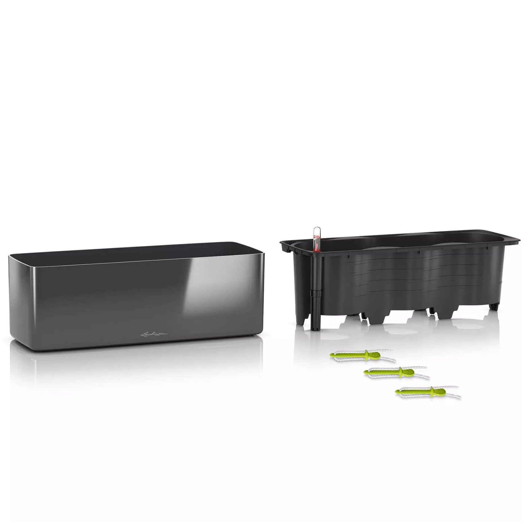 LECHUZA CUBE Glossy Triple antracite lucido 13671