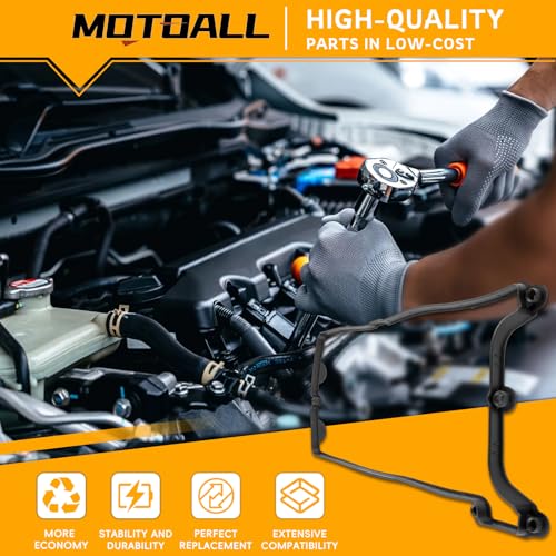 Image of MOTOALL 11127513194 Valve Cover Gasket Set w /Grommets Seals Left & Right 11127513195 Fit for BMW 745Li 750i 645Ci 550i 650i 750Li 545i 650i X5 Alpina B7 2002-2010 4.4L 4.8L