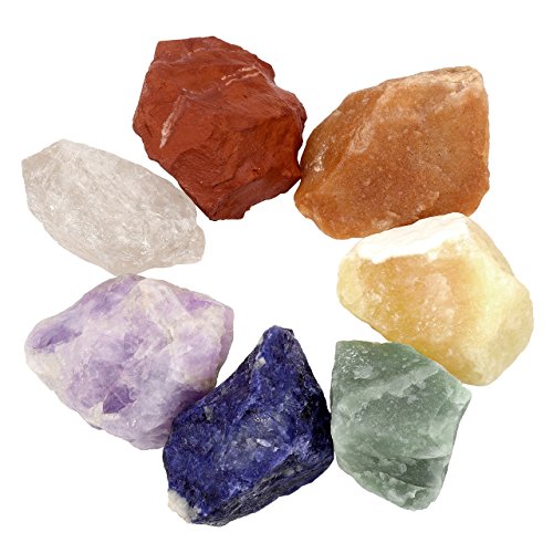QGEM 7pcs Chakras Energie Pierre Brute Mineral Natural irrégulière Pr DIY bibelot casa Déco Adorno Collection, UNE Saule Pierre 50mm(1.97-2.16'')