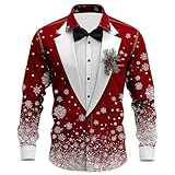 Tailles : Chemise de Noël Homme Bouton Manches Longues Les tailles de chemise décontractée vont du S au 5XL