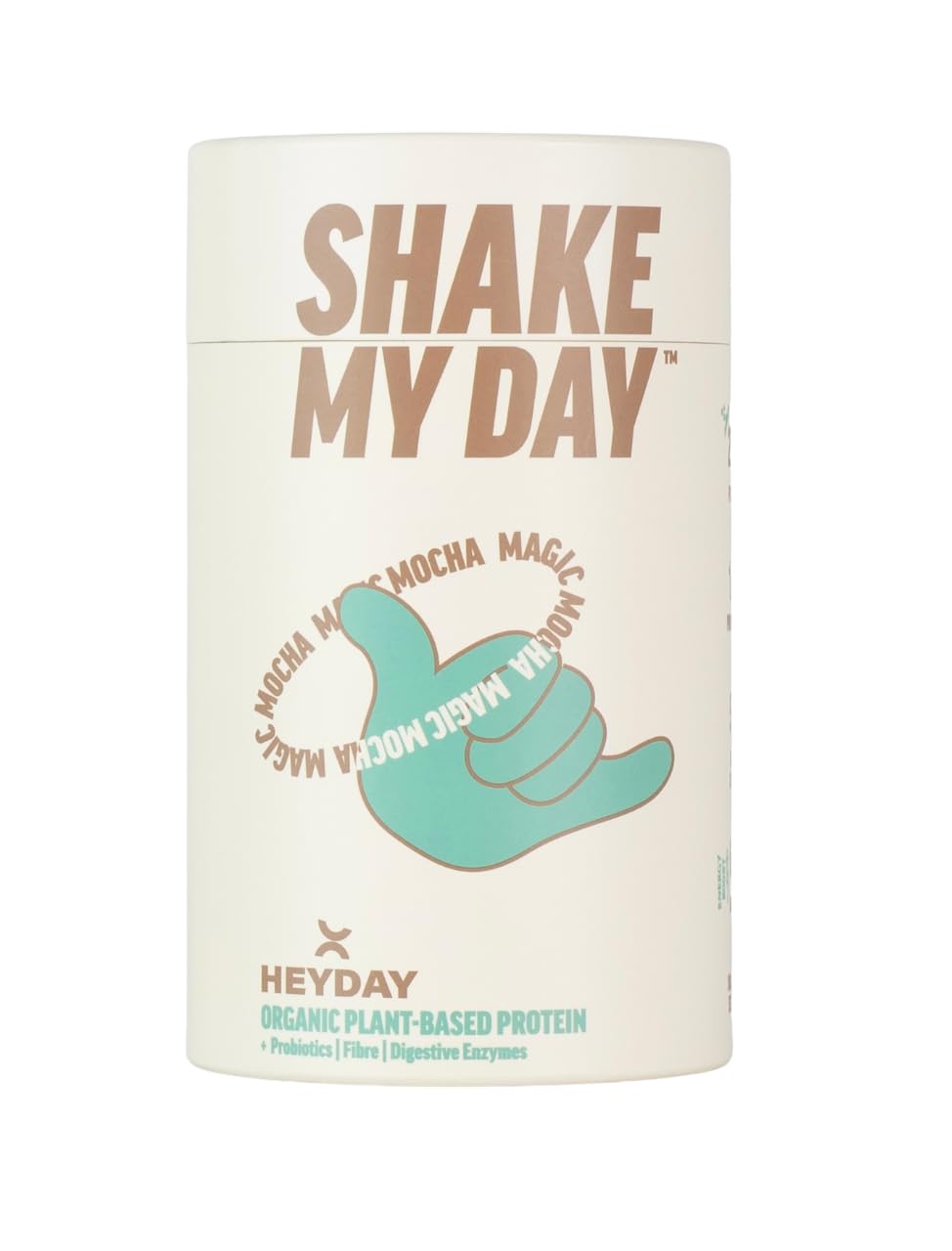 Shake My Day Organic Plant-Based Protein Powder | Pea & Rice Protein | Muscle Support And Recovery & Weight Loss | Vegan, Non-GMO, Gluten-Free, Nut-Free, Soy-Free | Mocha (480G)