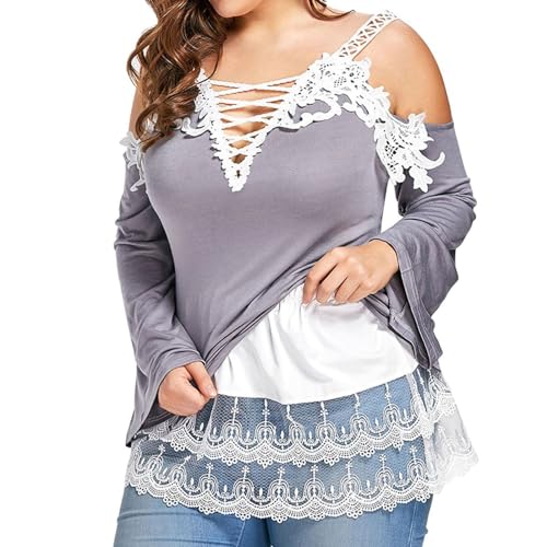 Fausse chemise pour femmes en coton de qualité supérieure et dentelle délicate White-B