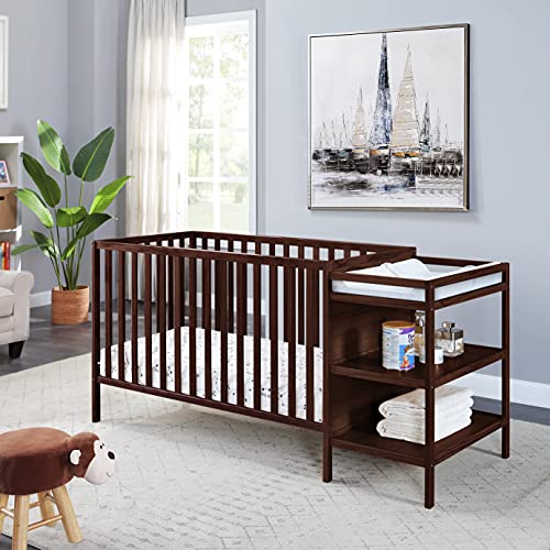 Image of Suite Bebe Palmer Island 3-in-1 Convertible Crib and Changer Combo in Espresso