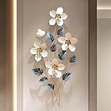 Decoración de pared de flores de metal, colgante de pared decorativo para decoración interior del hogar, obra de arte única para sala de estar, dormitorio, oficina