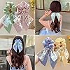 5 Pcs Floral Hair Scarf Scrunchies Bowknot hair ri... #2