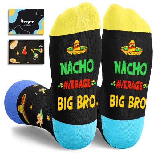 HAPPYPOP Big Brother Gift - Big Bro Socks for Men,