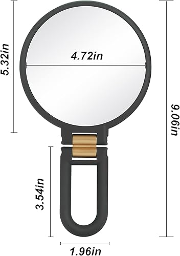 Miniatura 5 de 1 espejo de viaje con aumento de 30x, espejo de mano con mango - Espejo de mano de doble cara con aumento de 1 x 30x y mango plegable, espejo de