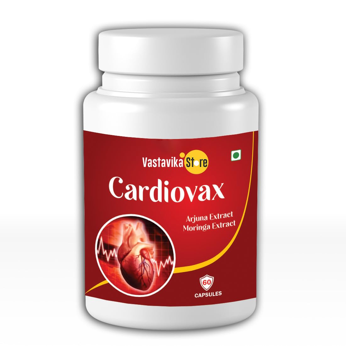 Vastavika Store - Cardiovax Ayurvedic | Heart Health Supplement with Arjuna Extract - 60 Capsules | Enhanced Cardiovascular Wellness | Overall Vitality | Heart Health capsule for Men and Women