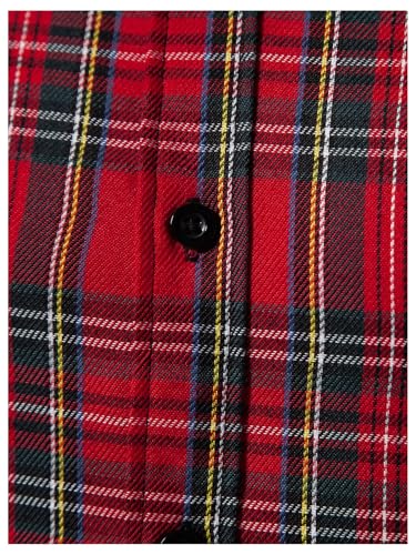 Men's Plaid Shirt Checkered Long Sleeve Collared Button Down Casual Shirts3