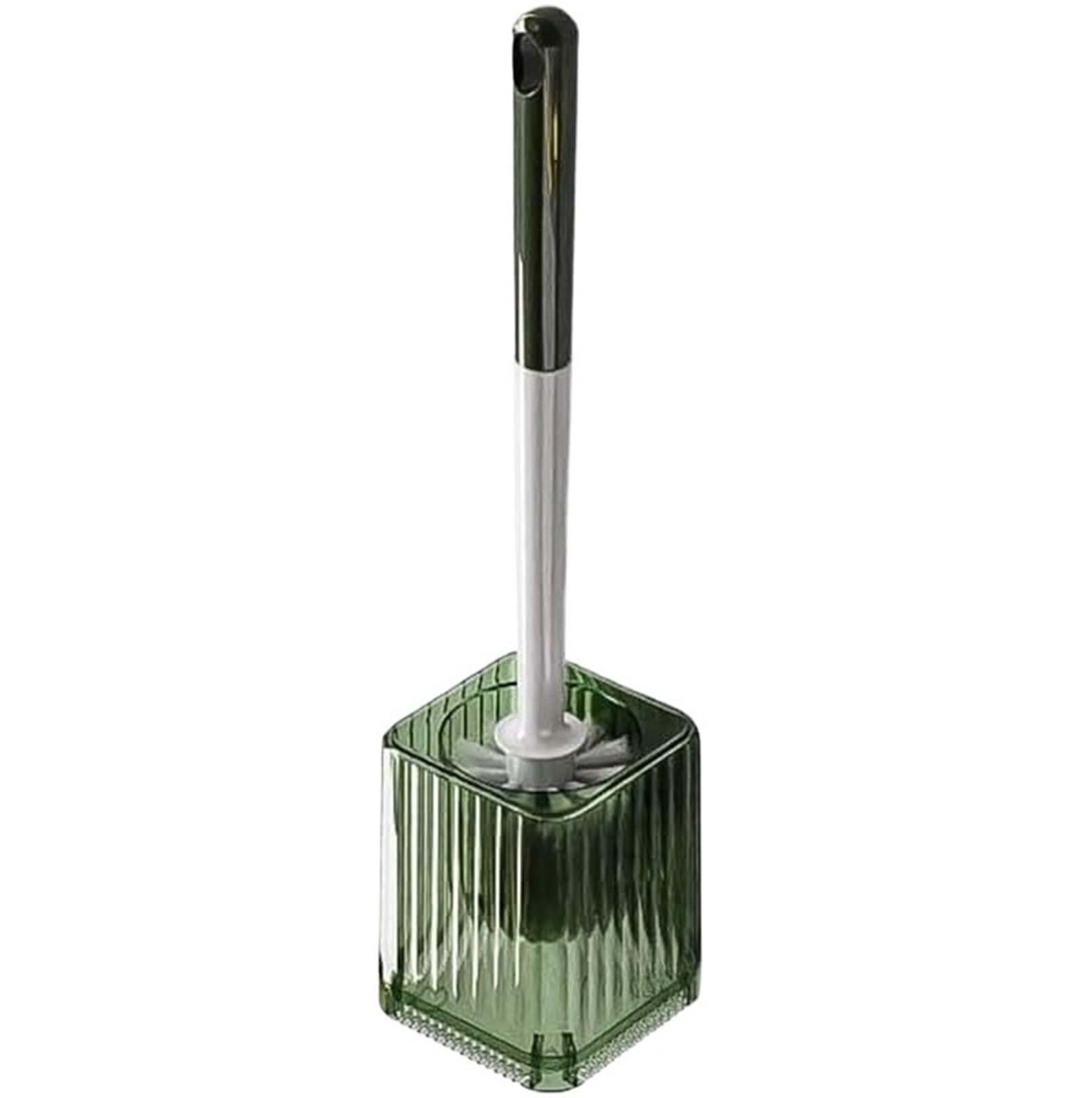Toilet Brush Green Transparent Toilet Brush Holder Plastic Wall Mounted and Floor Standing Toilet Brus Holder Set Round Brush Head Toilet Brush Toilet Brushes Holders