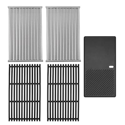 BBQration G533-2200-W1 17" Cooking Grates and Griddle Replacement Kit for Charbroil Tru-Infrared 4-Burner Grill 463242716 463242715 466242716 466242815 463257520 463276016 463255721 463255020