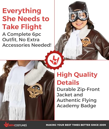 Disfraz Amelia Earhart para niñas, piloto talla Large miniatura 3