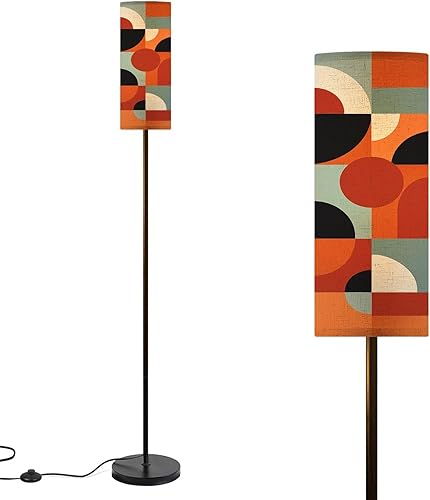Miniatura 14 de Mid Century Modern Floor Lamps for Living Room Retro Vintage 60s 70s Aesthetic Style Standing Lamps with Linen Lampshade Tall Lamp Metal Pole Lamp