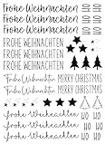 Fräulein Lotti | Wasserschiebefolie fuer Stabkerzen - Thema: Weihnachten 1 | Tattoofolie | schwarz DIN A5