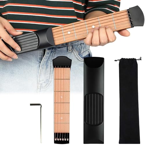 MINGZE Guitare de poche Entraîneur de Guitare Portable, Guitare Finger Training, Accords Practice Tool