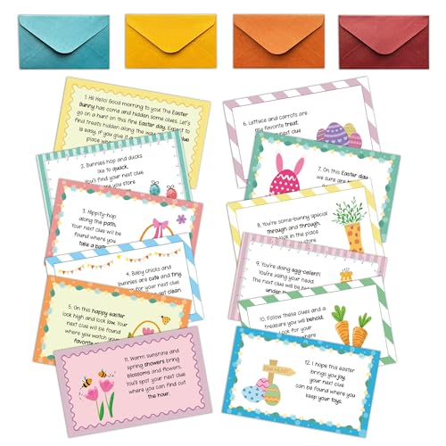 Cartes de jeu d'indices de Pâques pour animer facilement un groupe d'adultes et d'enfants
