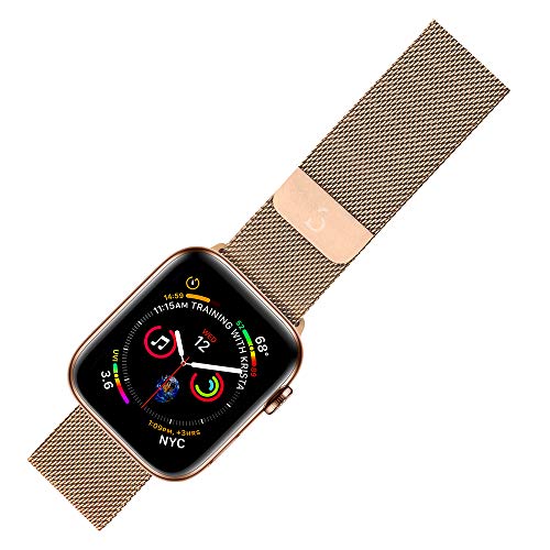 Pulseira Apple Watch Milanese, 38/40mm, Series 0 até Series 5, Aço Inoxidável, Dourada, Geonav