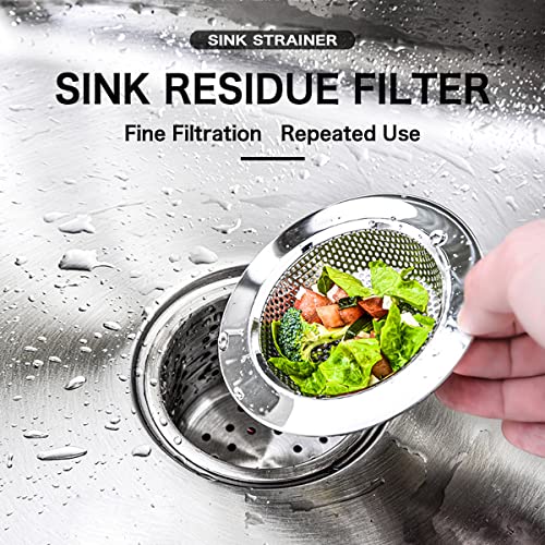 Rncop Kitchen Sink Strainer, Stainless Steel Sink Strainers With Large Wide Rim 4.3" Diameter For Kitchen Sinks - 2 Pack #TOP6