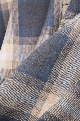 Image of SNITCH Men Casual Plus Size Shirt | Regular Fit Long Sleeve Spread Collar Plaid Pattern | 100% Cotton & Breathable Dobby Fabric for Casual Office Wear & Stylish Everyday Use