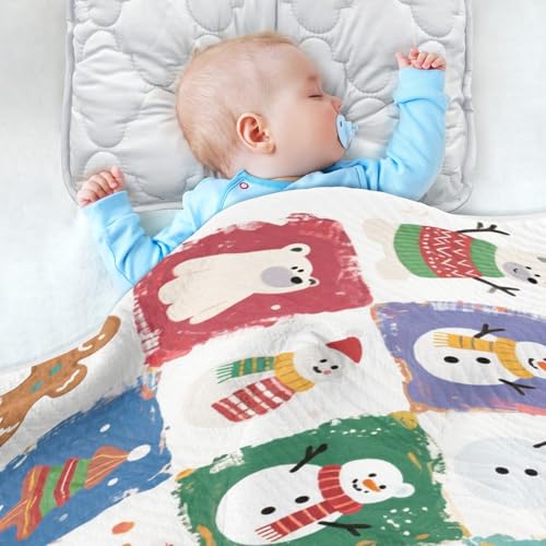Custom Merry Christmas White Snowman Checker Blankets for Baby boy Soft para personalizado Animal Blanket for Girls or Boys 30x40in Manta personalizada para4