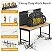 47.2'' Work Bench with Tool Holders, Adjustable Height Workbench with Pegboard, LED Light, Max Load 2000 LBS Work Table, Built-in Power Strip, Heavy Duty Tabletop for Woodworking Shop, Garage, Office