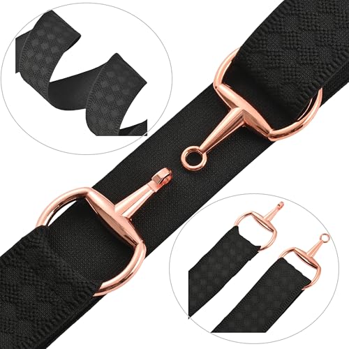 1.5 inch Equestrian Elastic Belt,Women's Snaffle Bit Buckle Belt,Horses Belt Good Luck Key Strap for Horseback Riding3