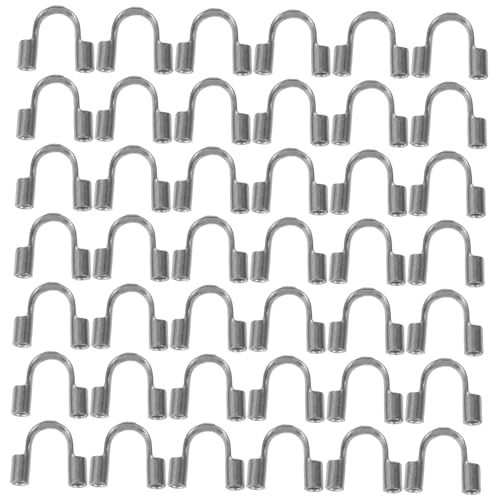 YOSADIER 100個ステンレススチール 字型ワイヤーガーディアン ケーブルプロテクター ネックレス ブレスレット ジュエリー制作用エンドキャッ