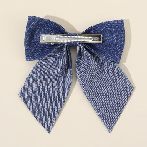 Pinzas para cabello moño de mezclilla azul 2 piezas miniatura 7