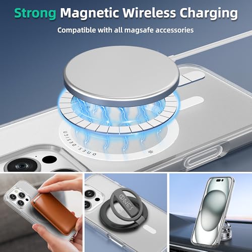 Image of ONES for iPhone 16 Pro Case, Translucent Matte Magnetic Phone Case Compatible with Magsafe, Military-Grade Shockproof Cover, Anti-Yellowing Hard Slim Protective Matte Case for iPhone 16 Pro
