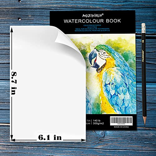 Mujinhua SCB-32 Watercolor Paper Pad 6.1"X8.7", 20 Sheets 140Lb/300Gsm thumb #1