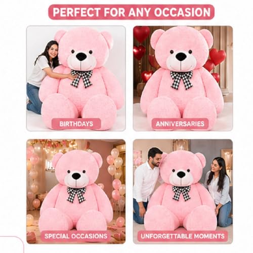 Image of 6.5 Feet Giant Pink Teddy Bear - Extra Large Soft Plush Stuffed Animal Toy for Kids, Girls, Boys, Adults | Cuddly Gift for Valentine's Day, Birthdays, Anniversary (Pink)