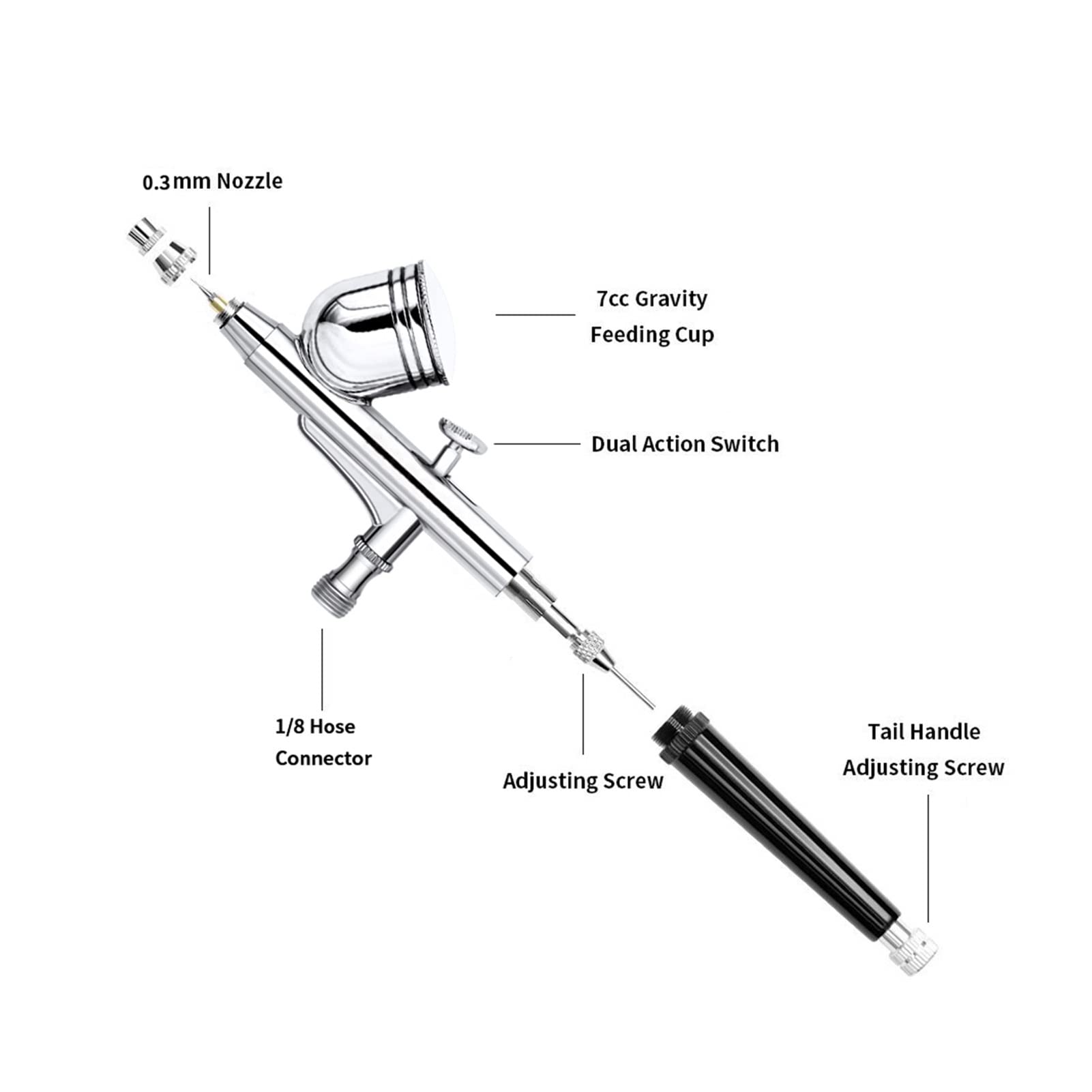 Pulvérisateur de Peinture Aérographe Pistolet à Peinture Stylo pour Fond de Teint Maquillage Art Design Dessin Voyage Beauté Artisanat Voiture Maison Bricolage pour Clôture, Armoire, Peinture à la m