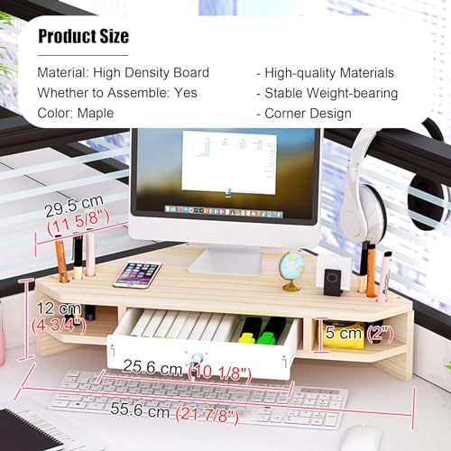 Support de moniteur d'angle ergonomique avec rangement bureau - 7
