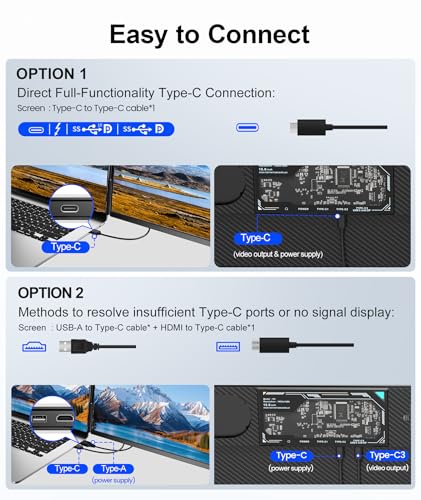 Image of ZUMWALT 15.6 inch Laptop Screen Extender, 1080P FHD Detachable Laptop Monitor Extender, Dual Monitor for 13-17 inch Laotop, Plug and Play Portable Monitor Compatible with Mac /Windows /Android /Chrome /PS5