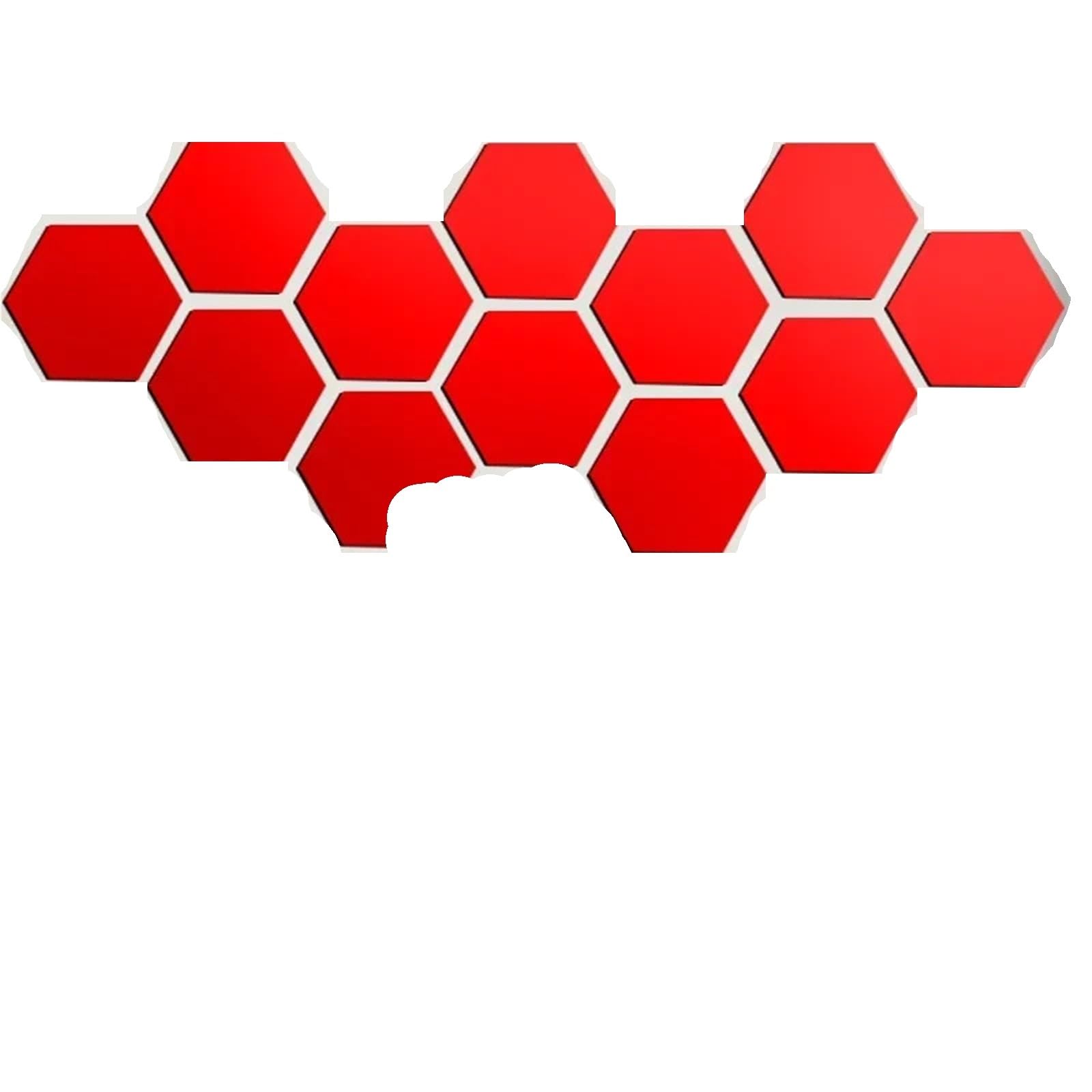 Hexagonal Mirror Wall Sticker Hexagon Mirror Wall Stickers Self Adhesive Removable Living Room Bathroom Bedroom Wall Decoration Mirror Home Decoration(12pcs Red,XS 46x40x23mm)