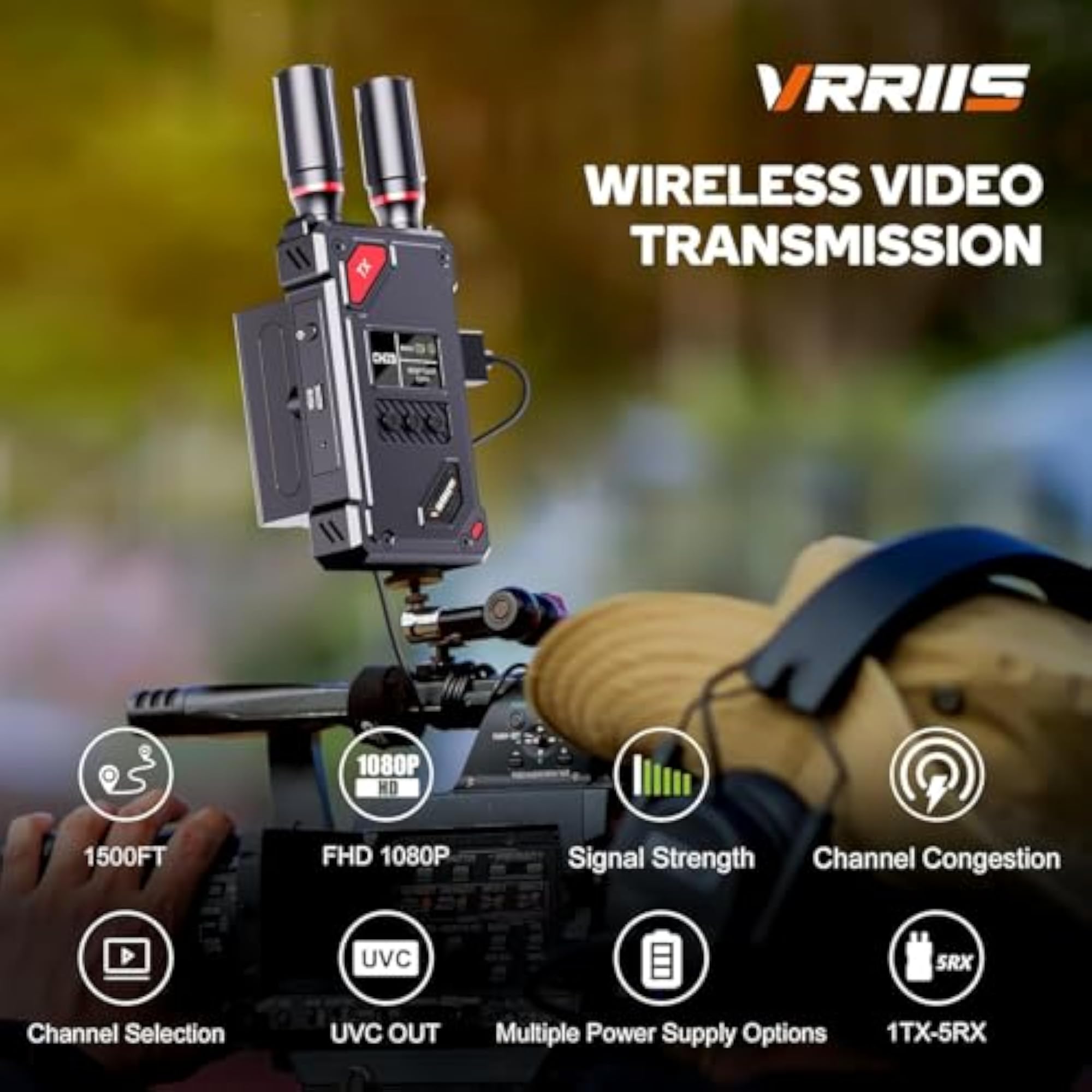 VRRIIS Wireless HDMI Transmitter & Receiver, 1080P