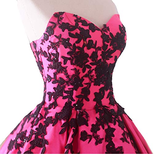 Kivary Gothic Black Satin Lace V Neck A Line Long Prom Corset Wedding Dresses4