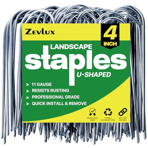4 Inch 80 Pack 11 Gauge U - Shape Garden Stakes Set: Drip, Line & Irrigation Tubing Stakes...