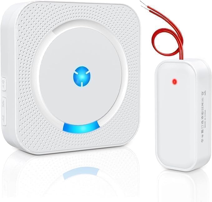 Besimlive Wireless Doorbell Extender with Receiver for Existing Wired Doorbell, Convert Doorbell Chime Wired to Wireless Door Chime for Home Classroon (1 Transmitter, 1 Receiver White)