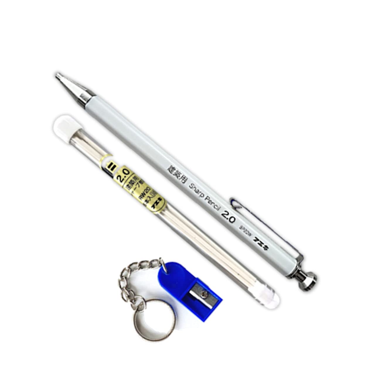 Amazon.co.jp: シャープペンシル2.0白-FA048-SP20W&替芯2.0白6本&芯削