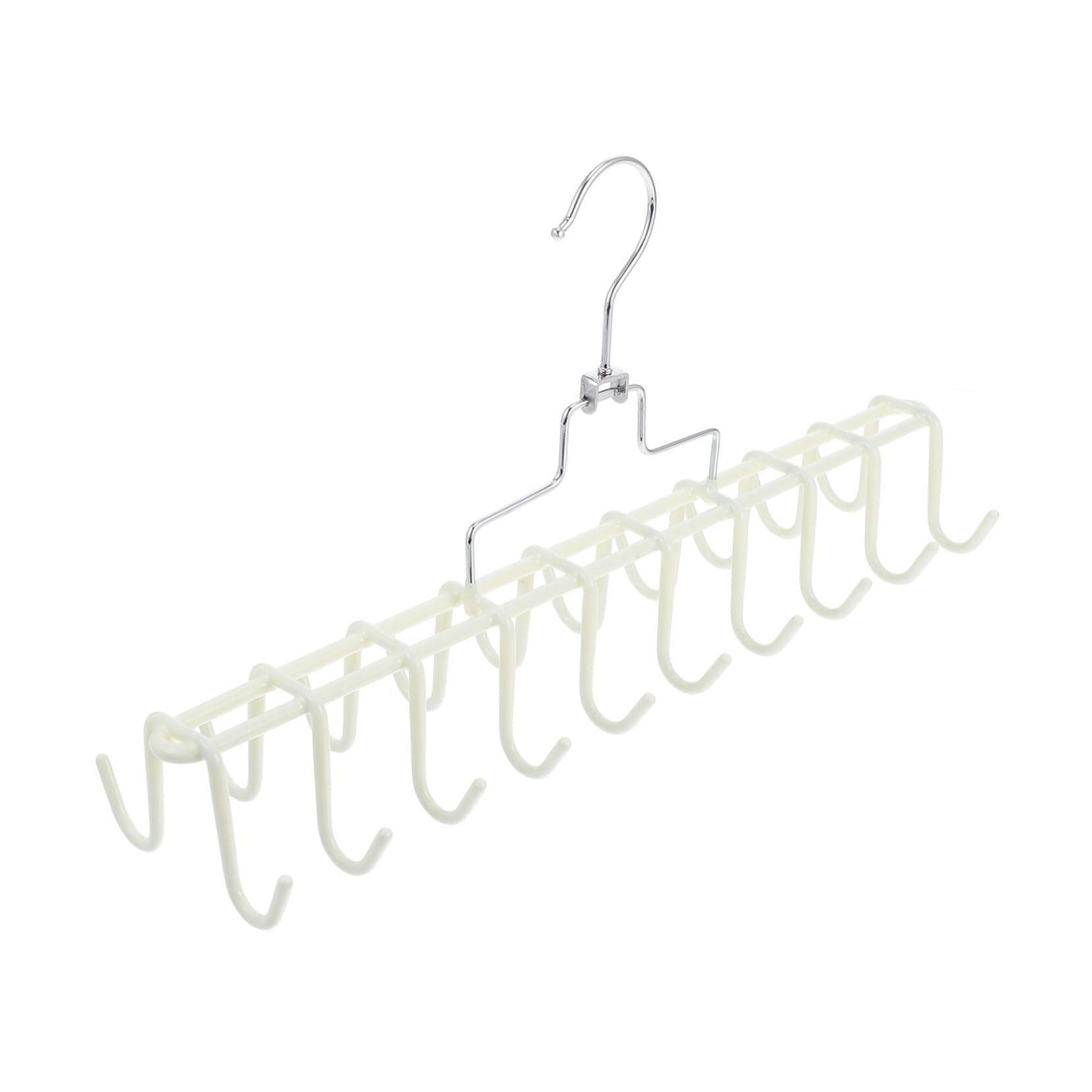 KOMBIUDA Space-Saving Belt and Tie Organizer with Rotatable Hooks Non- Wall-Mounted Hanger for Belts Scarves and Accessories Closet for Spaces