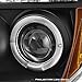 AKKON - Fits 05-08 Frontier & 05-07 Pathfinder Black Bezel Dual Halo Ring Projector LED Headlights Pair Housing