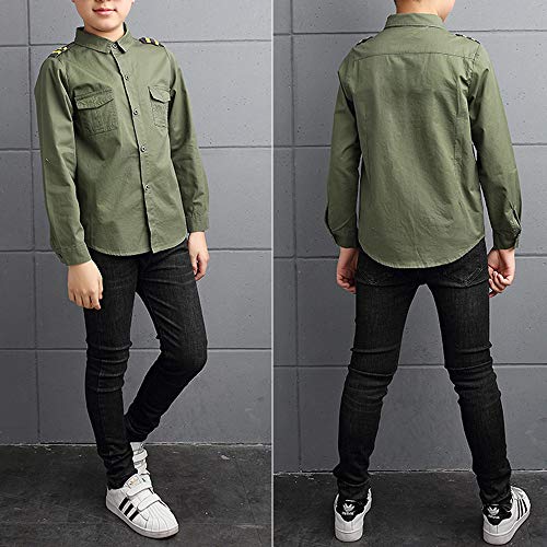 Phorecys Little Big Boys Uniform Long/Short Sleeve Button Down Cotton Shirt3