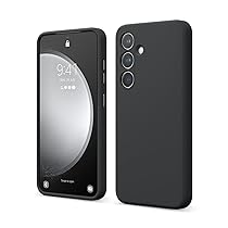 elago Cover Silicone Liquido Compatibile con Samsung Galaxy S24 Case, Custodia Silicone Premium, Protezione Completa (Struttura Antiurto a 4 Strati), Fodera in Morbida Microfibra (Nero)