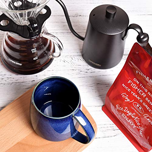Taza de cerámica azul para café 13 oz Bosmarlin miniatura 6