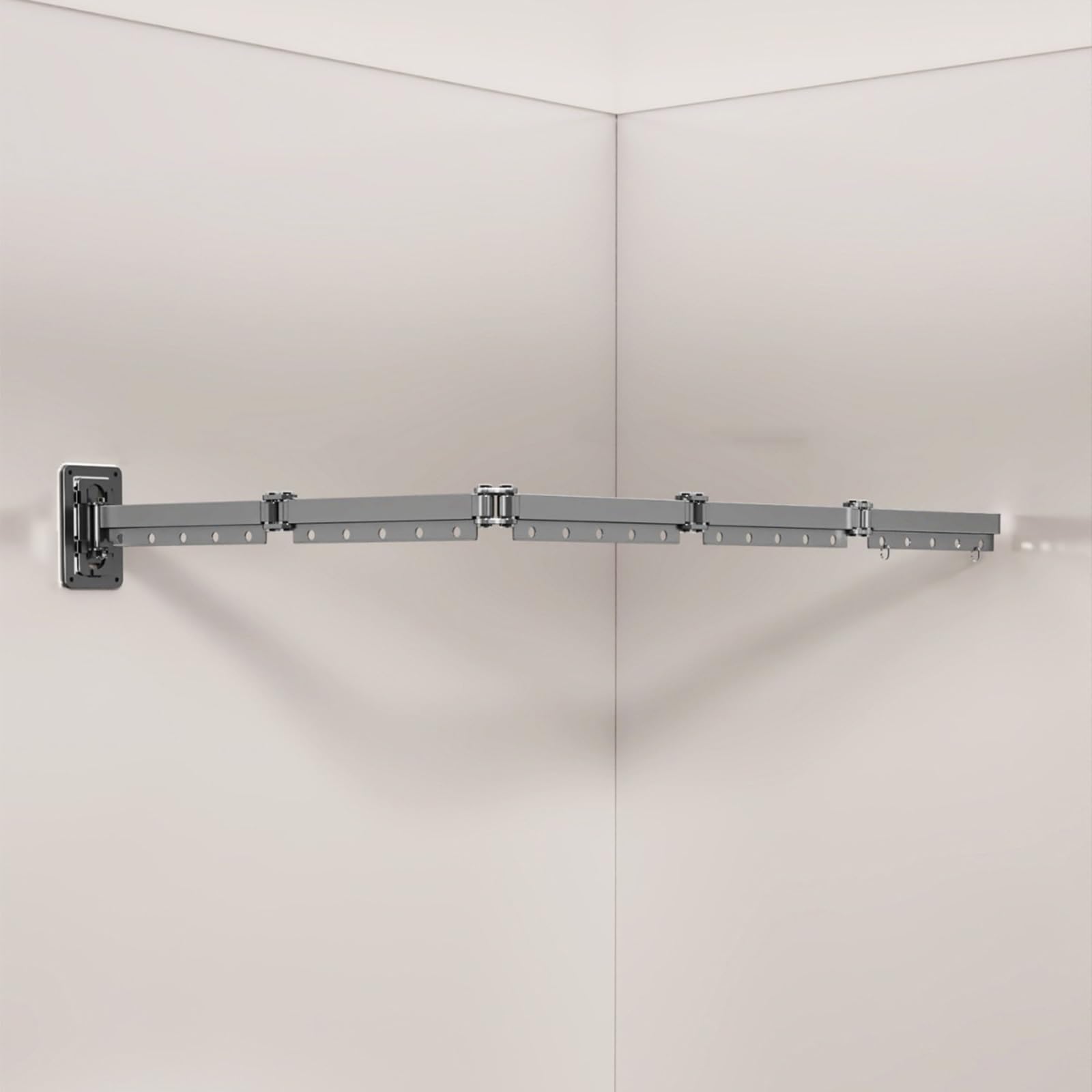 GLDYTVF Foldable Shower Curtain Rod - No Drilling Wall-Mounted Adjustable Easy Installation with Shower Curtain - Ideal for Bathtubs & Showers Space-Saving Design